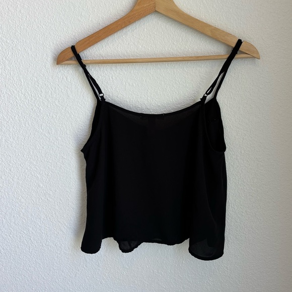 Ambiance Apparel size Small shear black flowy tank top with adjustable straps - Picture 4 of 4